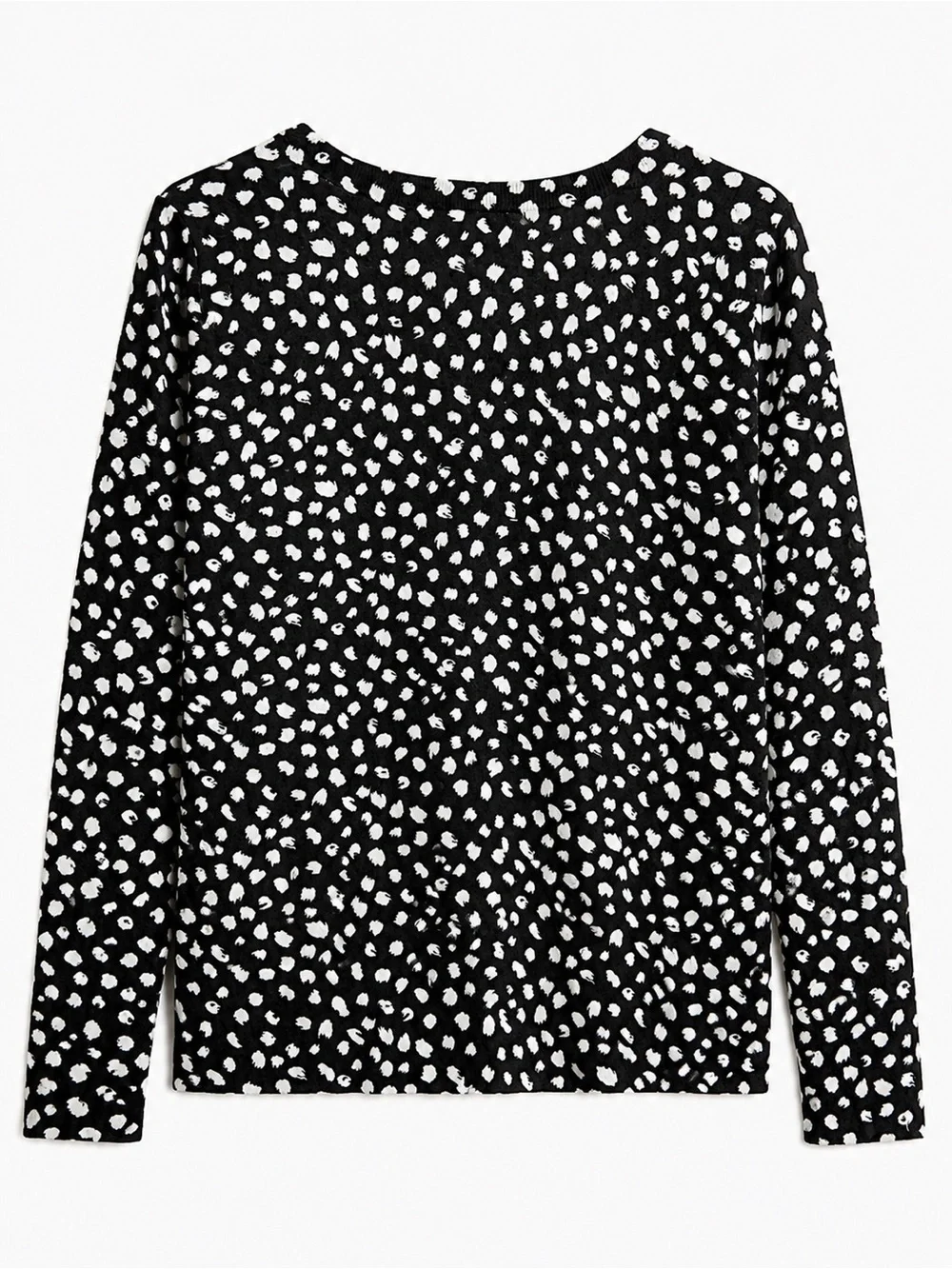 J. Crew Teddie Lightweight - Black Brushed Dot - Long Sleeve Top - Size M